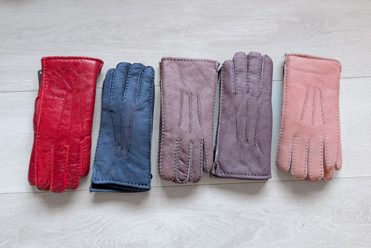 Womens 3 Pt Sheepskin Glove - Mixed Colours