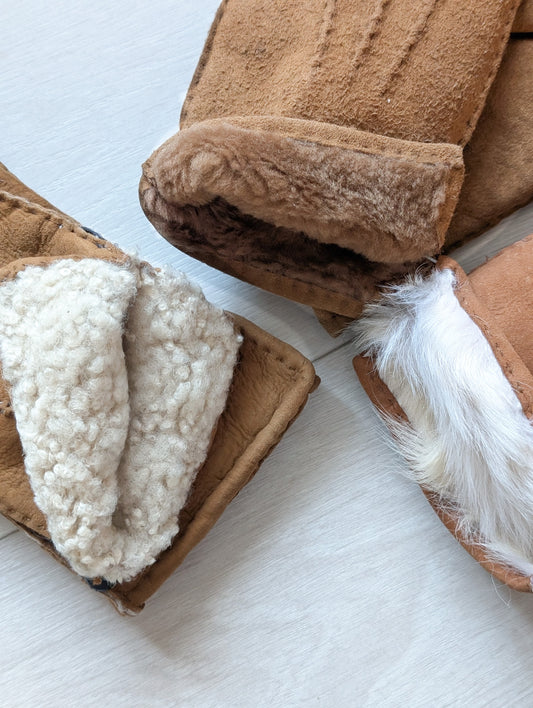 Womens 3pt Sheepskin Glove - Mixed Autumnal Shades