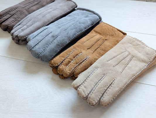 Womens 3pt Sheepskin Glove - Mixed Autumnal Shades