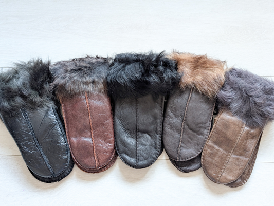 Long Wool Cuff Sheepskin Mittens