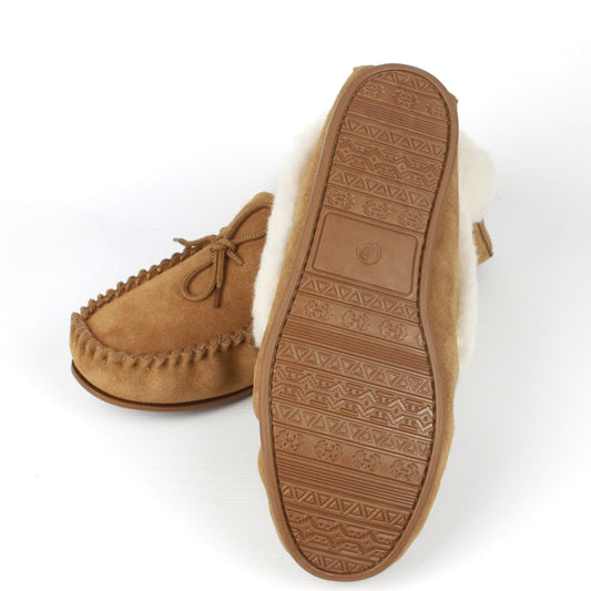 Sasha Sheepskin Moccasin Slippers (hard sole)