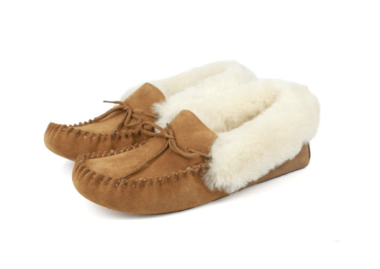 Sophie Sheepskin Moccasin Slipper (soft sole)