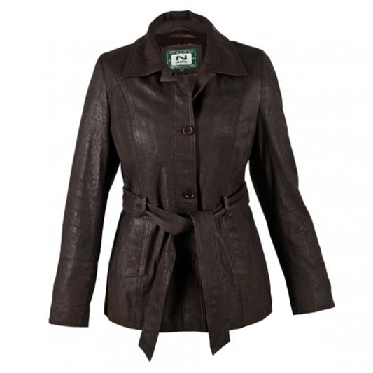 LLJ08 Womens Classic Leather Coat