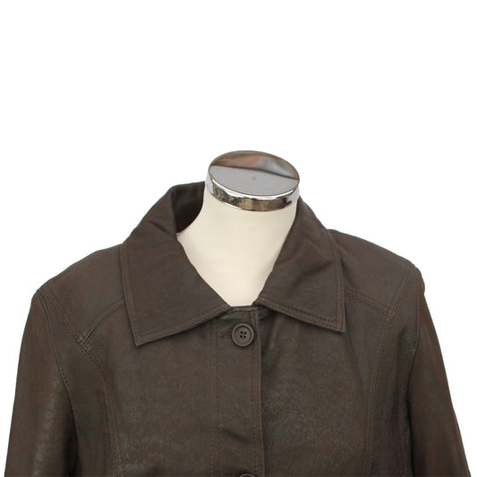 LLJ08 Womens Classic Leather Coat