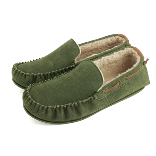 Owen Mens Fleece Lined Moccasin Hard Sole