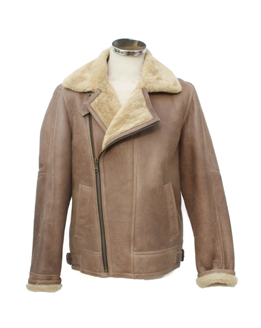 Blenheim Men's Cross Over Zip Flying Jacket - Nutmeg