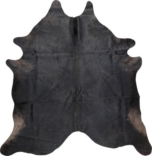 Cowhide Rug - Solid Black/ Brown