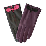 L1000 Leather Glove With Colour Bow