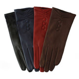L2813 Leather Glove With Button Detail