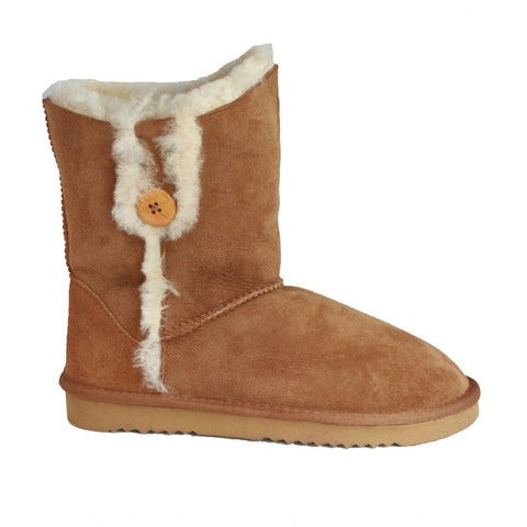 Lacey Sheepskin Boot With Button Tab