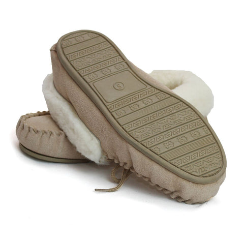 LSM1/S Ladies Sheepskin Lined Moccasin With Hard Sole