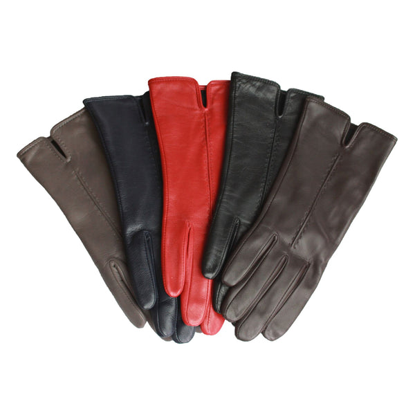 Tess Leather Glove With Single Point Stitch Detail